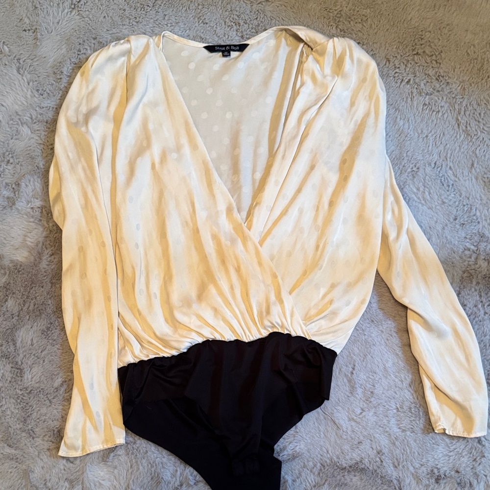 Chic Cream and Black Women's Bodysuit